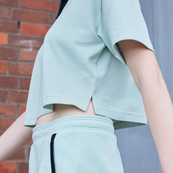 [NEW] Adidas Cropped Avocado Green Summer Polo Crop Top Shirt - Picture 3 of 6